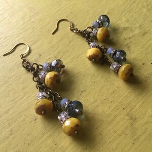 Picasso Beads Longer Dangling Earrings…handmade
